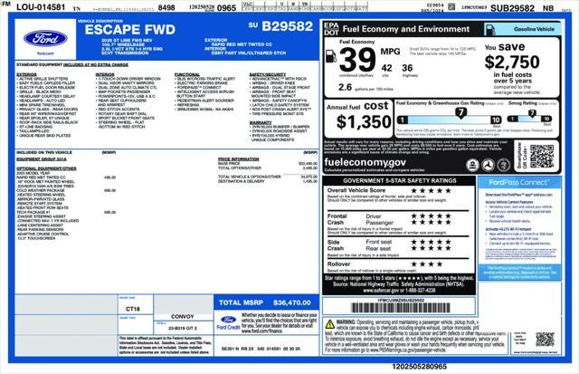 new 2025 Ford Escape car, priced at $33,614