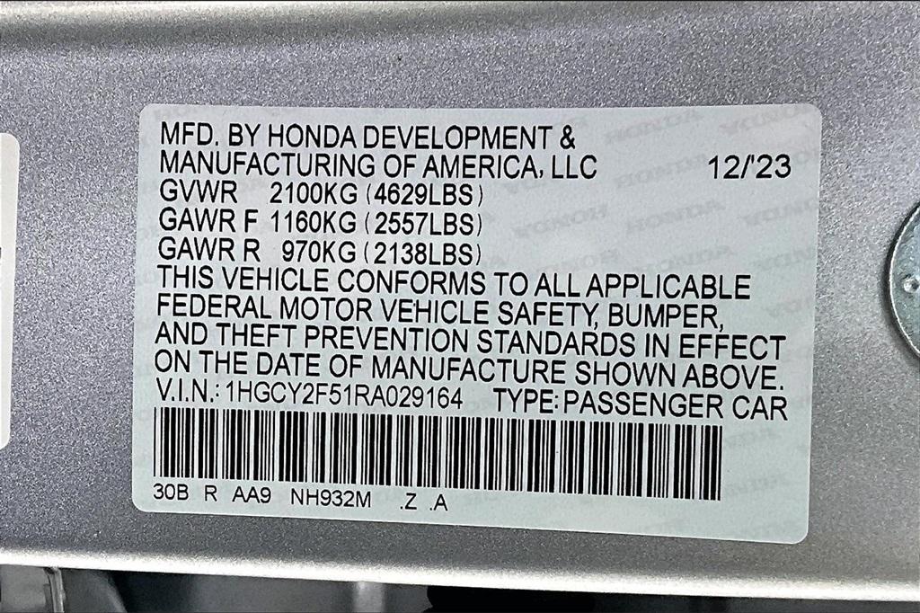 new 2024 Honda Accord Hybrid car, priced at $31,900