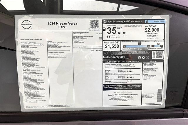 new 2024 Nissan Versa car, priced at $20,050