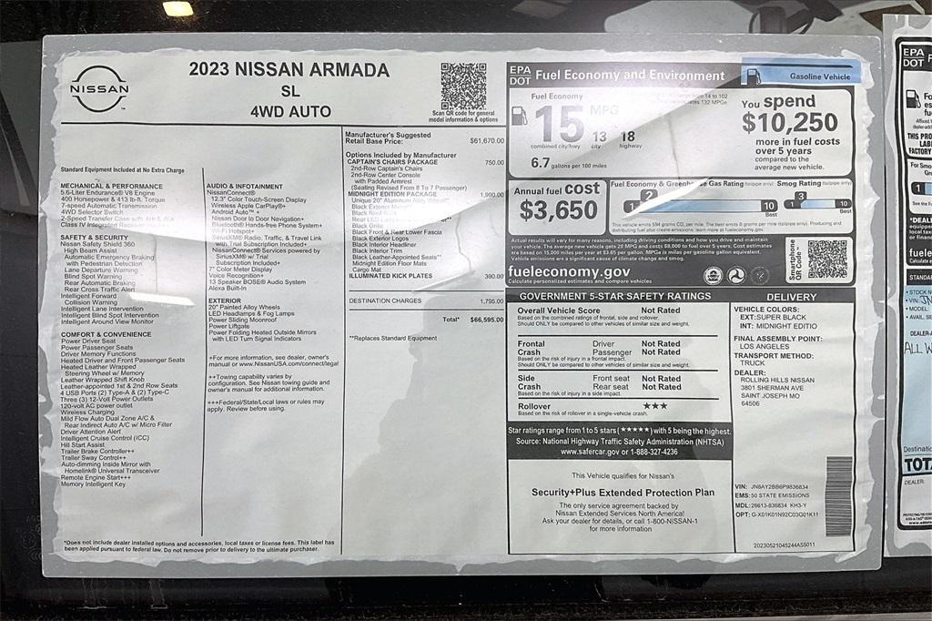 new 2023 Nissan Armada car, priced at $59,317