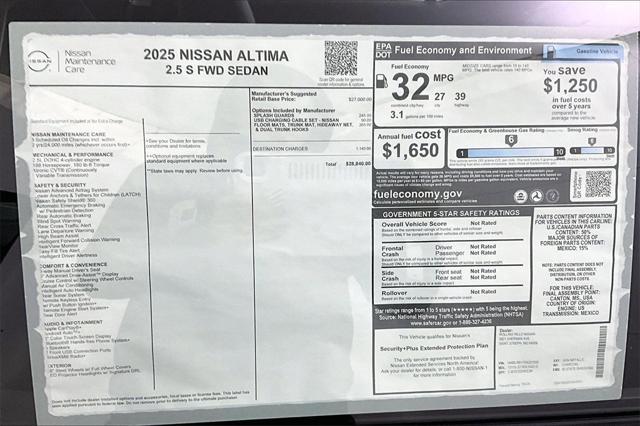 new 2025 Nissan Altima car, priced at $28,840