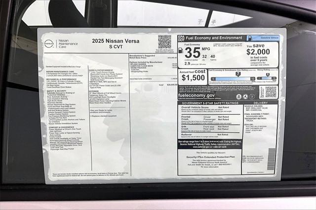 new 2025 Nissan Versa car, priced at $20,695