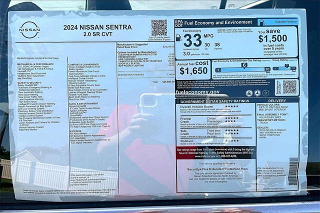 new 2024 Nissan Sentra car, priced at $24,050