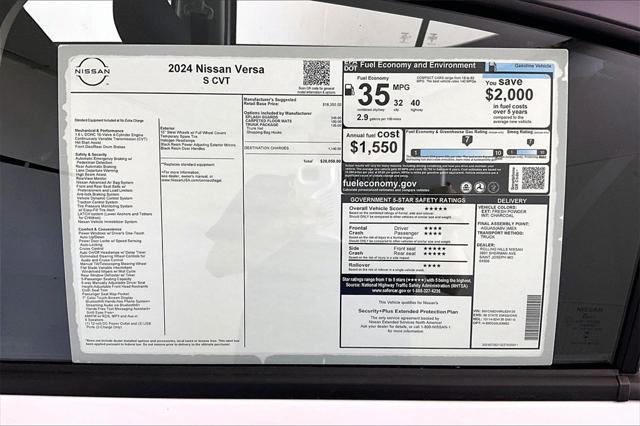 new 2024 Nissan Versa car, priced at $20,050