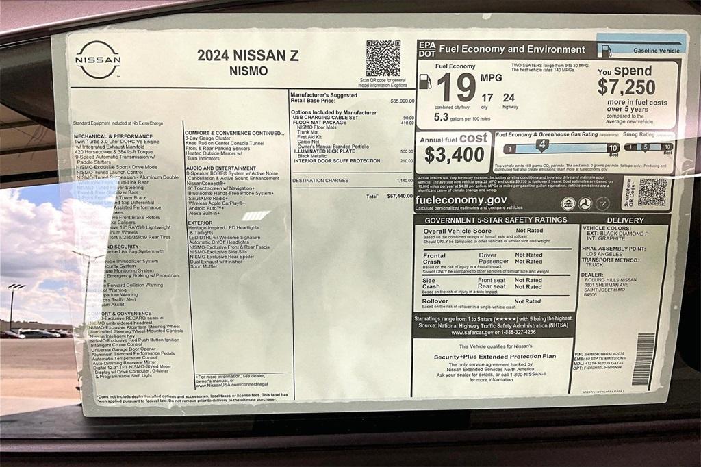 new 2024 Nissan Z car, priced at $65,940