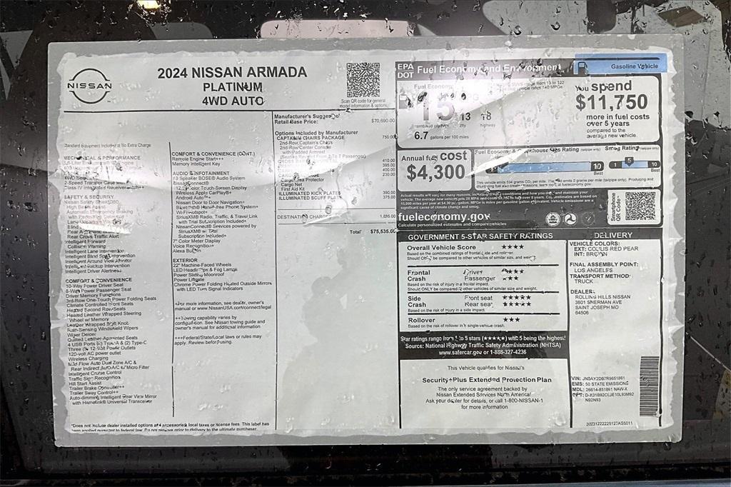 new 2024 Nissan Armada car, priced at $71,662