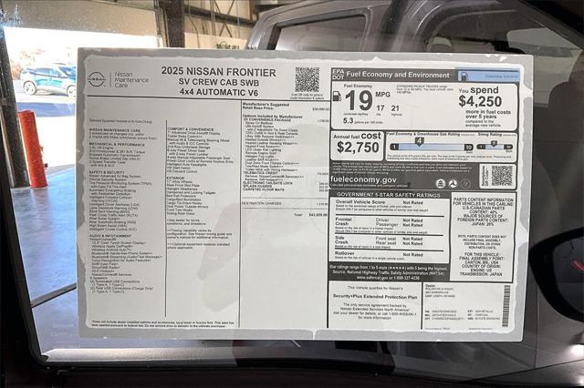 new 2025 Nissan Frontier car, priced at $43,020