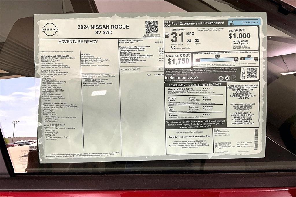 new 2024 Nissan Rogue car, priced at $31,806