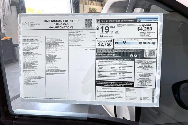 new 2025 Nissan Frontier car, priced at $36,235