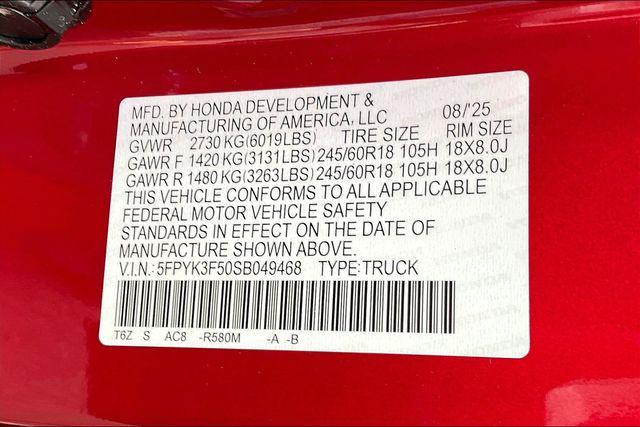 new 2025 Honda Ridgeline car, priced at $38,987