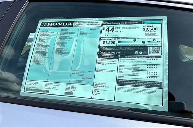 new 2025 Honda Accord Hybrid car, priced at $34,805