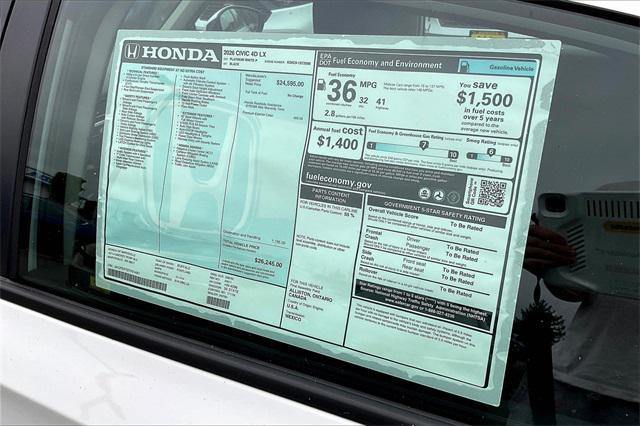 new 2026 Honda Civic car, priced at $26,245
