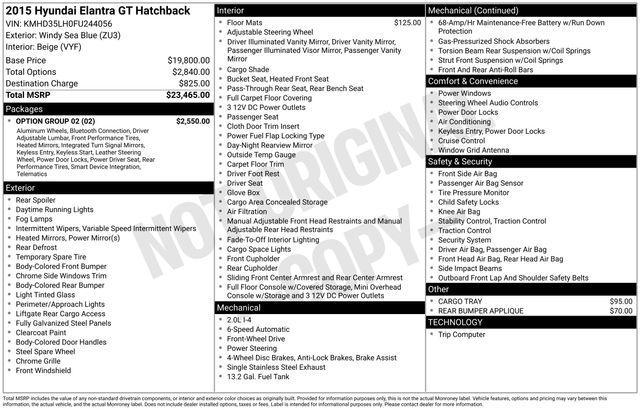 used 2015 Hyundai Elantra GT car, priced at $7,500