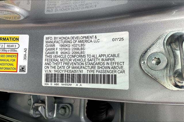 new 2025 Honda Accord car, priced at $28,797