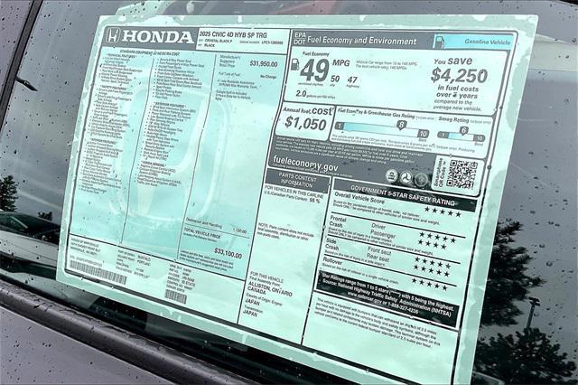 new 2025 Honda Civic Hybrid car, priced at $31,419
