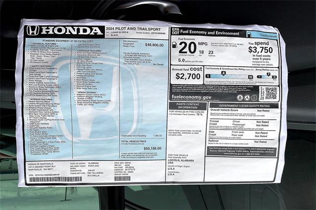 new 2024 Honda Pilot car, priced at $50,195