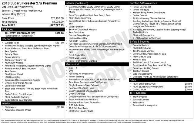 used 2018 Subaru Forester car, priced at $12,500