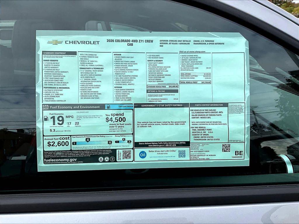 new 2026 Chevrolet Colorado car, priced at $45,730