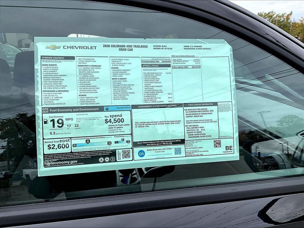 new 2026 Chevrolet Colorado car, priced at $44,185