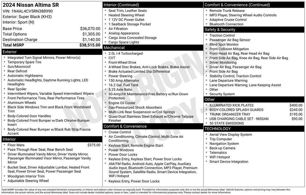 used 2024 Nissan Altima car, priced at $26,155
