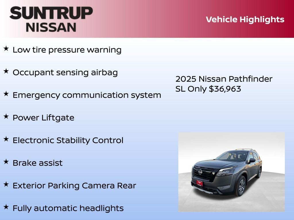 new 2025 Nissan Pathfinder car, priced at $36,963