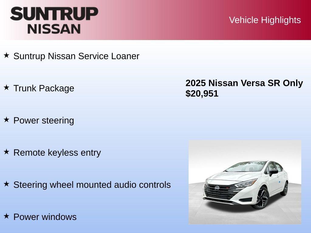 used 2025 Nissan Versa car, priced at $20,951