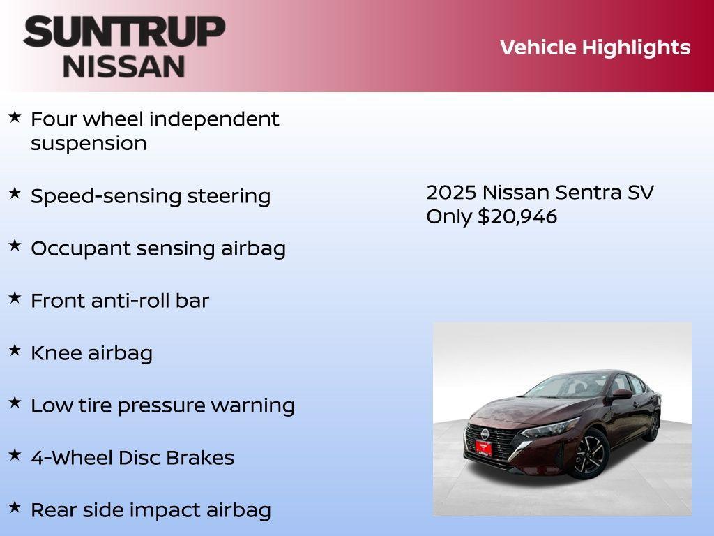 new 2025 Nissan Sentra car, priced at $20,946