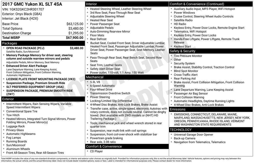 used 2017 GMC Yukon XL car, priced at $20,555