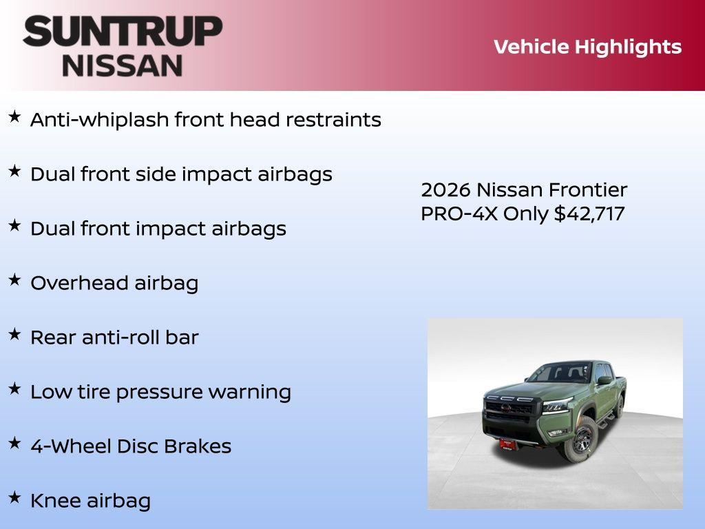 new 2026 Nissan Frontier car, priced at $42,717