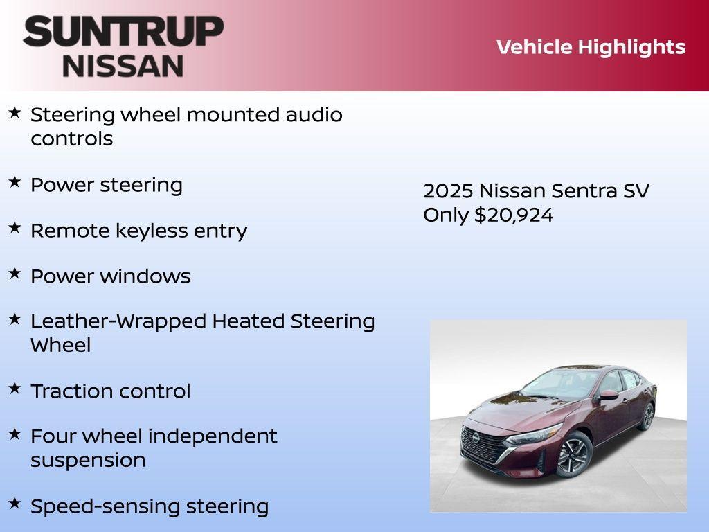 new 2025 Nissan Sentra car, priced at $20,924
