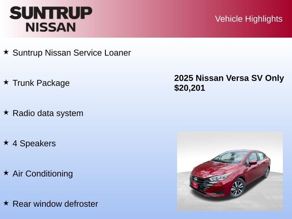 used 2025 Nissan Versa car, priced at $20,201