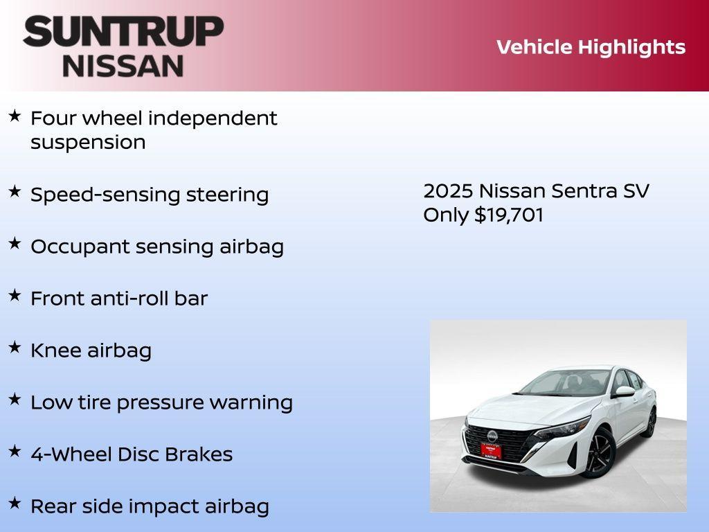 new 2025 Nissan Sentra car, priced at $19,701