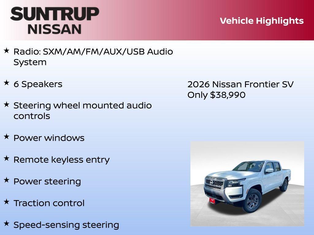 new 2026 Nissan Frontier car, priced at $38,990