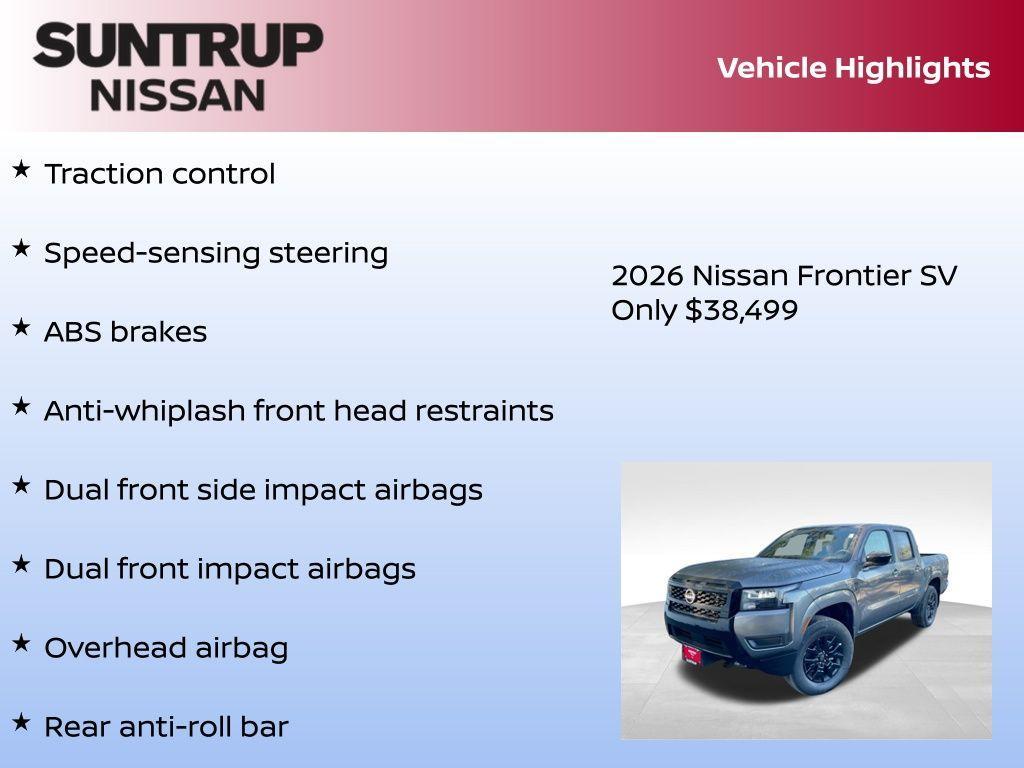 new 2026 Nissan Frontier car, priced at $38,499