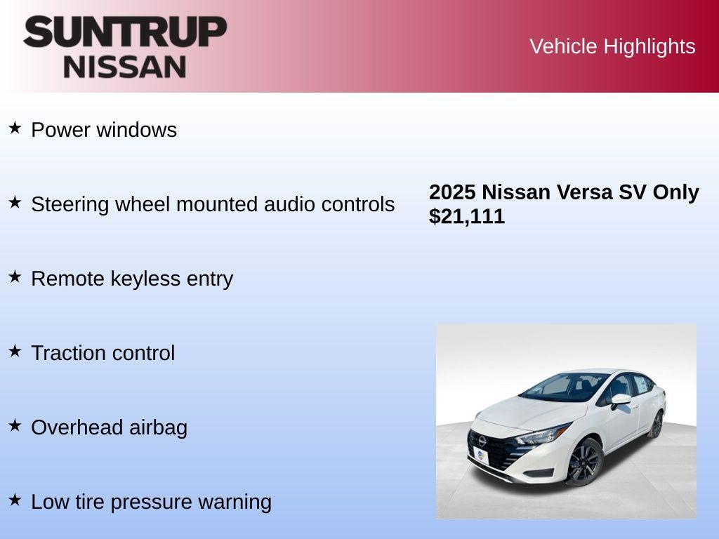 used 2025 Nissan Versa car, priced at $21,111