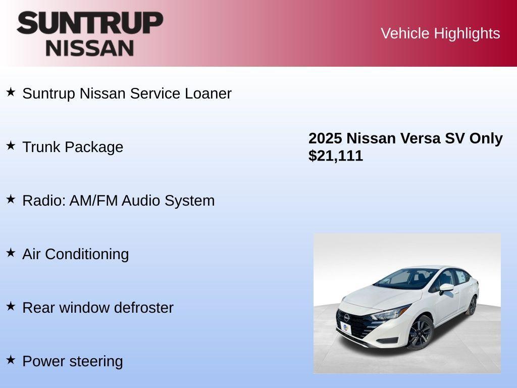 used 2025 Nissan Versa car, priced at $21,111
