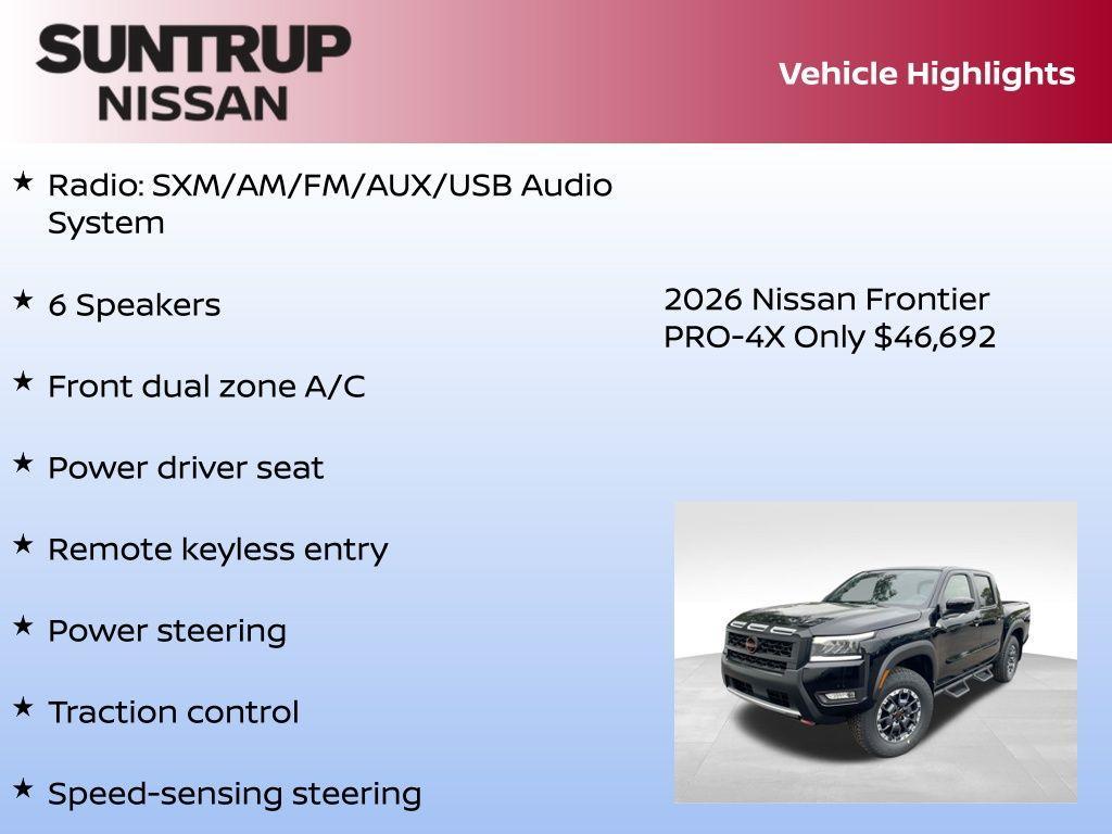 new 2026 Nissan Frontier car, priced at $46,692