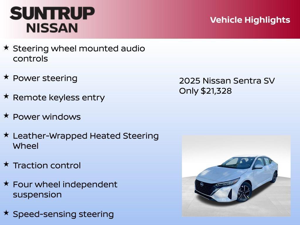 new 2025 Nissan Sentra car, priced at $21,328