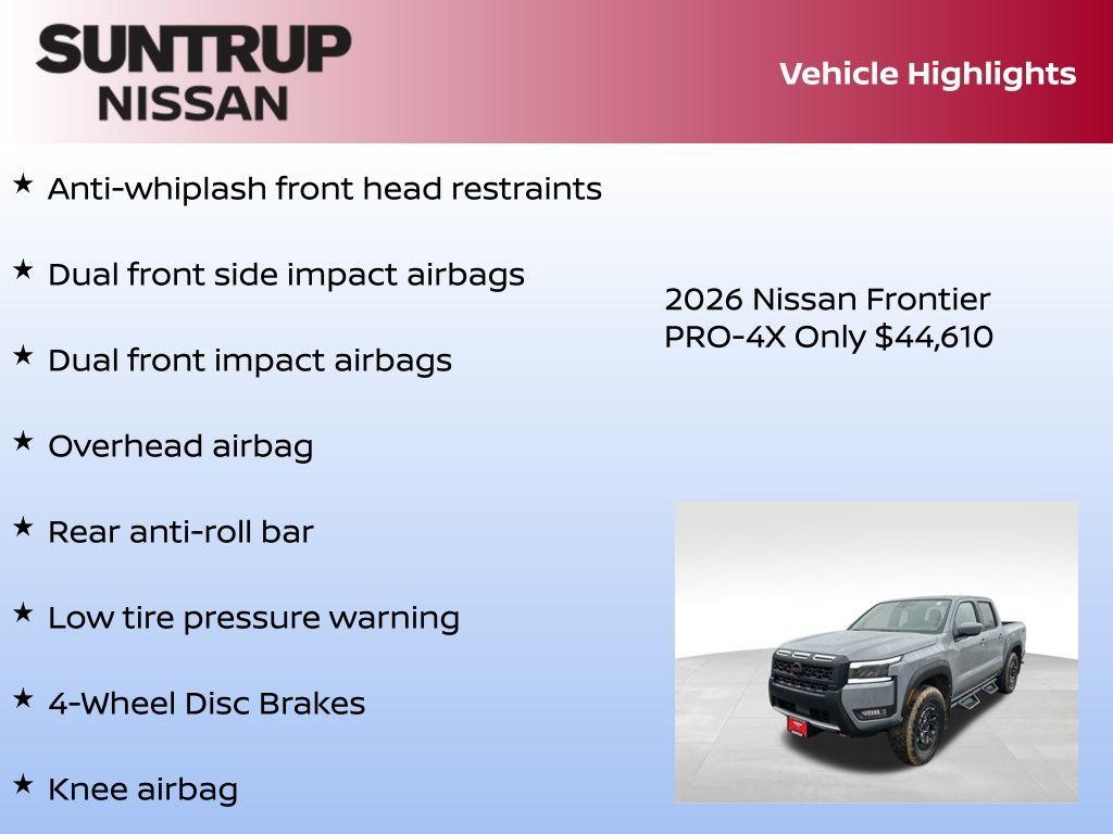 new 2026 Nissan Frontier car, priced at $44,610