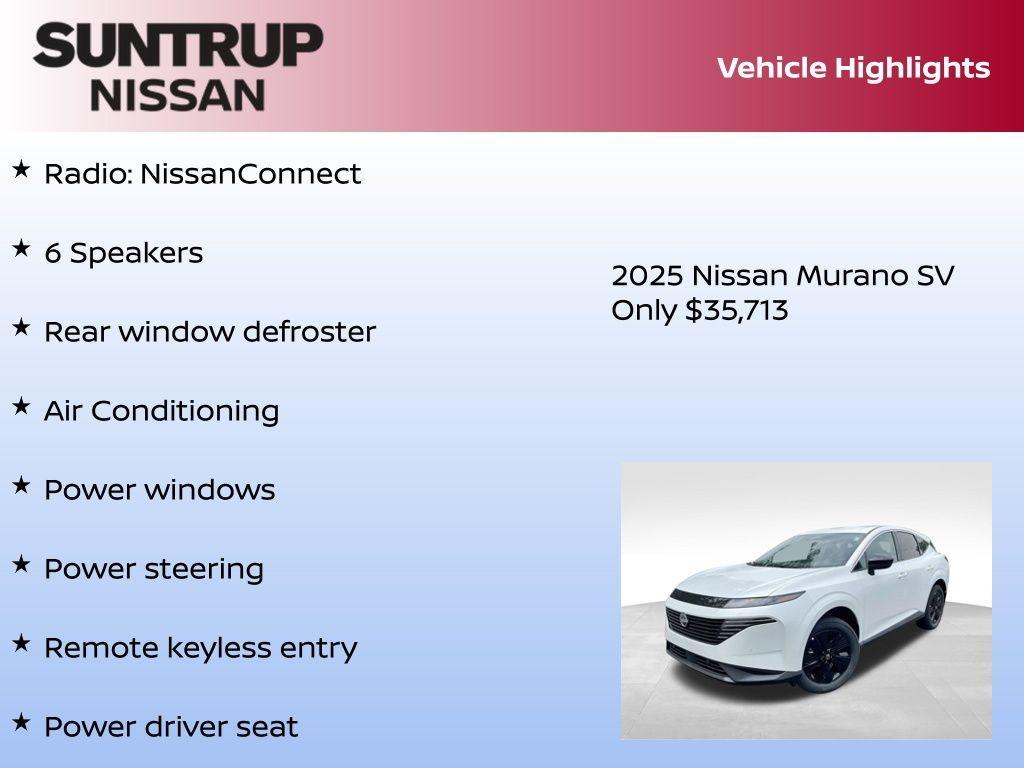 new 2025 Nissan Murano car, priced at $35,713
