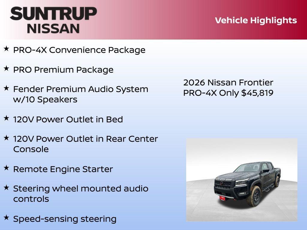 new 2026 Nissan Frontier car, priced at $45,819