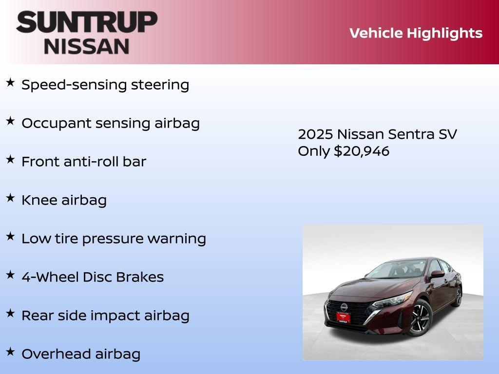 new 2025 Nissan Sentra car, priced at $20,946