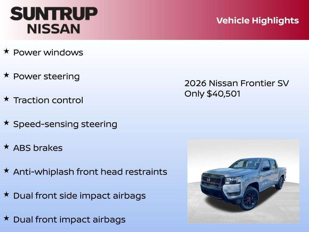 new 2026 Nissan Frontier car, priced at $40,501