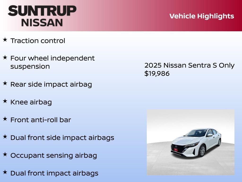 new 2025 Nissan Sentra car, priced at $19,986