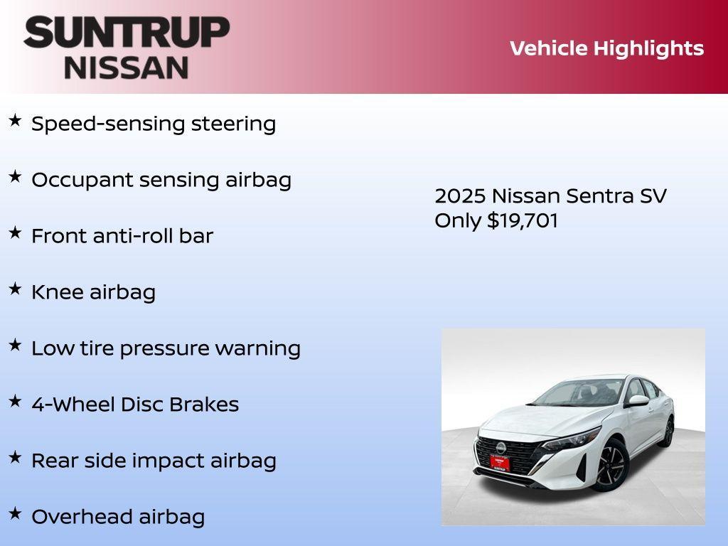 new 2025 Nissan Sentra car, priced at $19,701