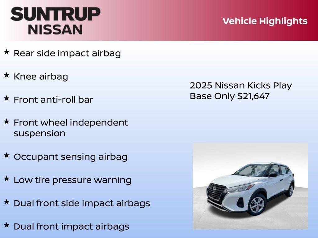 new 2025 Nissan Kicks Play car, priced at $21,647