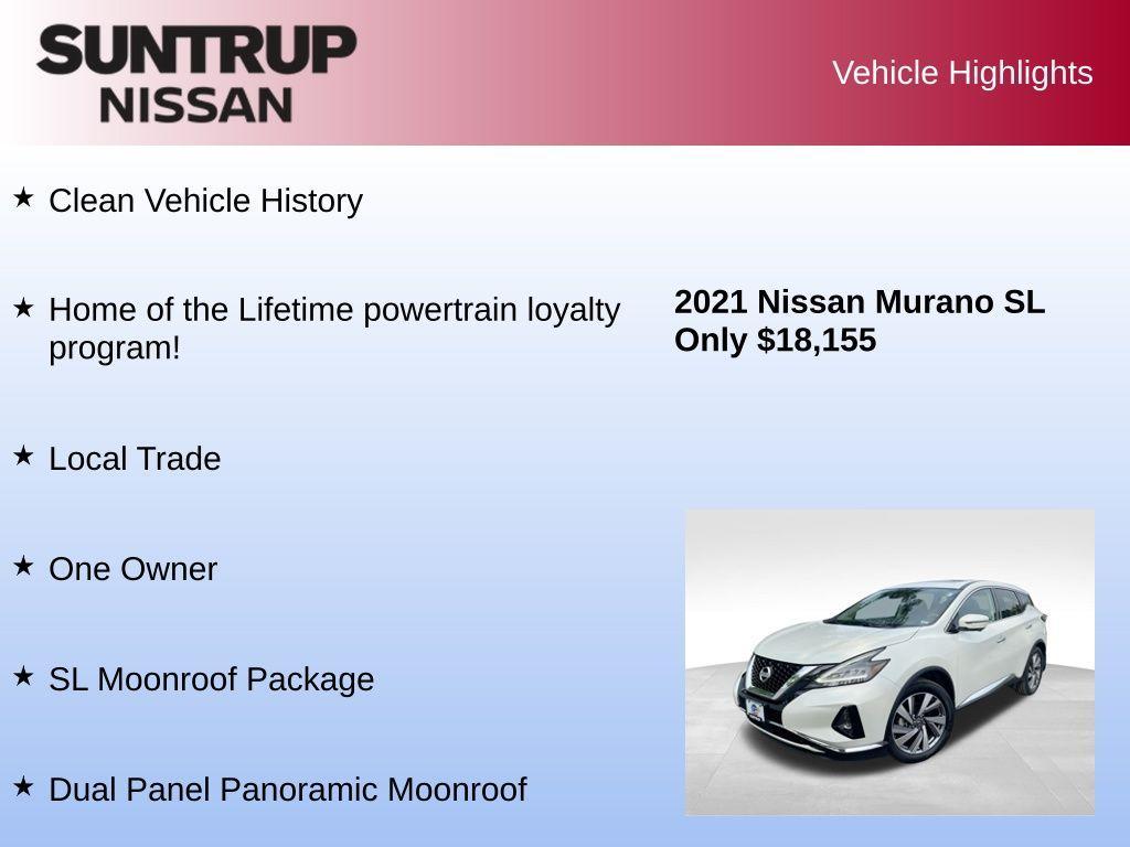 used 2021 Nissan Murano car, priced at $18,155