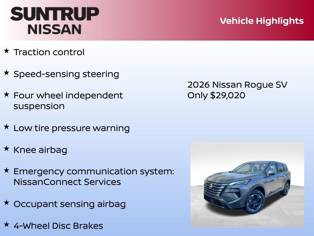 new 2026 Nissan Rogue car, priced at $29,020