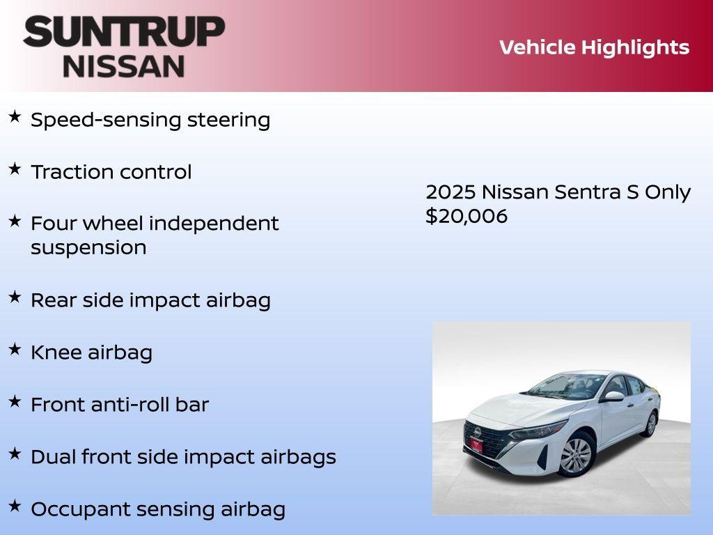 new 2025 Nissan Sentra car, priced at $20,006