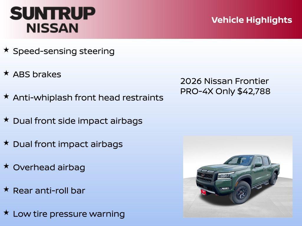 new 2026 Nissan Frontier car, priced at $42,788